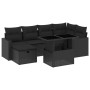 7-teiliges Gartensofa-Set mit schwarzen synthetischen Rattankissen von vidaXL, Gartensets - Ref: Foro24-3274815, Preis: 488,1...