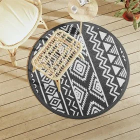 Black PP outdoor rug Ø120 cm by vidaXL, Outdoor protectors - Ref: Foro24-368534, Price: 22,41 €, Discount: %