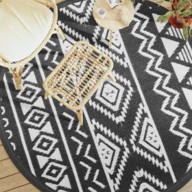Black PP outdoor rug Ø200 cm by vidaXL, Outdoor protectors - Ref: Foro24-368536, Price: 42,92 €, Discount: %