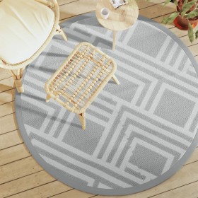 Alfombra de exterior PP gris Ø160 cm de vidaXL, Protectores para exterior - Ref: Foro24-368569, Precio: 27,59 €, Descuento: %