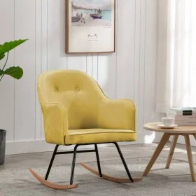 Senfgelber Schaukelstuhl aus Samt von vidaXL, Schaukelstühle - Ref: Foro24-289525, Preis: 103,83 €, Rabatt: %