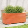 Solid wax brown pine wood planter 110x40x49.5 cm by vidaXL, Pots and planters - Ref: Foro24-3282561, Price: 197,96 €, Discoun...