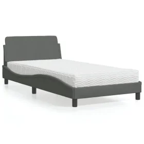 Bed with dark gray fabric mattress 100x200 cm by vidaXL, Beds and slatted bases - Ref: Foro24-3208345, Price: 280,94 €, Disco...