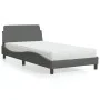 Cama con colchón tela gris oscuro 100x200 cm de vidaXL, Camas y somieres - Ref: Foro24-3208345, Precio: 249,57 €, Descuento: %