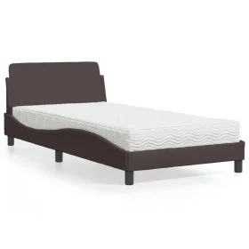 Bed with dark brown fabric mattress 100x200 cm by vidaXL, Beds and slatted bases - Ref: Foro24-3208347, Price: 264,97 €, Disc...