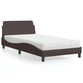 Cama con colchón tela marrón oscuro 100x200 cm de vidaXL, Camas y somieres - Ref: Foro24-3208347, Precio: 238,95 €, Descuento: %