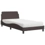Bed with dark brown fabric mattress 100x200 cm by vidaXL, Beds and slatted bases - Ref: Foro24-3208347, Price: 264,43 €, Disc...