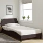 Bed with dark brown fabric mattress 100x200 cm by vidaXL, Beds and slatted bases - Ref: Foro24-3208347, Price: 264,43 €, Disc...