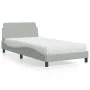 Bett mit hellgrauer Samtmatratze 100x200 cm von vidaXL, Betten und Lattenroste - Ref: Foro24-3208351, Preis: 262,00 €, Rabatt: %