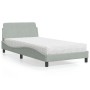Cama con colchón terciopelo gris claro 100x200 cm de vidaXL, Camas y somieres - Ref: Foro24-3208351, Precio: 259,04 €, Descue...