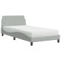 Bett mit hellgrauer Samtmatratze 100x200 cm von vidaXL, Betten und Lattenroste - Ref: Foro24-3208351, Preis: 262,00 €, Rabatt: %