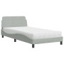 Cama con colchón terciopelo gris claro 100x200 cm de vidaXL, Camas y somieres - Ref: Foro24-3208351, Precio: 259,04 €, Descue...