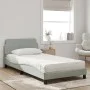 Bett mit hellgrauer Samtmatratze 100x200 cm von vidaXL, Betten und Lattenroste - Ref: Foro24-3208351, Preis: 262,00 €, Rabatt: %