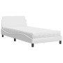 Cama con colchón cuero sintético blanco 100x200 cm de vidaXL, Camas y somieres - Ref: Foro24-3208358, Precio: 259,71 €, Descu...