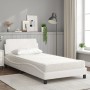 Bed with white synthetic leather mattress 100x200 cm by vidaXL, Beds and slatted bases - Ref: Foro24-3208358, Price: 259,71 €...