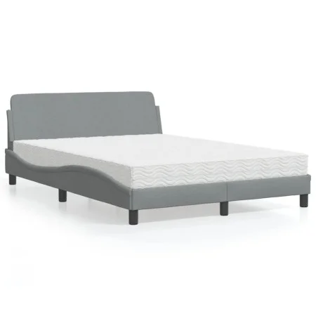 Bed with light gray fabric mattress 120x200 cm by vidaXL, Beds and slatted bases - Ref: Foro24-3208364, Price: 300,43 €, Disc...