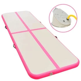 Aufblasbare Gymnastikmatte mit Pumpe 400x100x10 cm PVC rosa von vidaXL, Pilates und Yogamatten - Ref: Foro24-91915, Preis: 20...