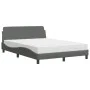 Bed with dark gray fabric mattress 140x190 cm by vidaXL, Beds and slatted bases - Ref: Foro24-3208385, Price: 369,86 €, Disco...