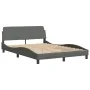 Bed with dark gray fabric mattress 140x190 cm by vidaXL, Beds and slatted bases - Ref: Foro24-3208385, Price: 369,86 €, Disco...