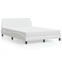 Bett mit weißer Kunstledermatratze 140x190 cm von vidaXL, Betten und Lattenroste - Ref: Foro24-3208398, Preis: 375,38 €, Raba...