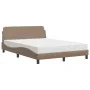 Bed with cappuccino synthetic leather mattress 140x190 cm by vidaXL, Beds and slatted bases - Ref: Foro24-3208401, Price: 332...
