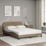 Bed with cappuccino synthetic leather mattress 140x190 cm by vidaXL, Beds and slatted bases - Ref: Foro24-3208401, Price: 332...
