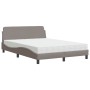 Bett mit taupegrauer Stoffmatratze 140x200 cm von vidaXL, Betten und Lattenroste - Ref: Foro24-3208408, Preis: 373,04 €, Raba...