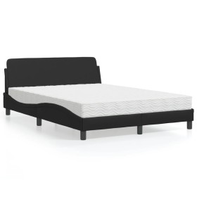 Bett mit schwarzer Kunstledermatratze 140x200 cm von vidaXL, Betten und Lattenroste - Ref: Foro24-3208417, Preis: 350,60 €, R...