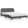 Bed with gray synthetic leather mattress 140x200 cm by vidaXL, Beds and slatted bases - Ref: Foro24-3208420, Price: 338,85 €,...