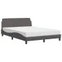Bed with gray synthetic leather mattress 140x200 cm by vidaXL, Beds and slatted bases - Ref: Foro24-3208420, Price: 338,85 €,...