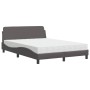 Cama con colchón cuero sintético gris 140x200 cm de vidaXL, Camas y somieres - Ref: Foro24-3208420, Precio: 345,39 €