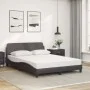 Bed with gray synthetic leather mattress 140x200 cm by vidaXL, Beds and slatted bases - Ref: Foro24-3208420, Price: 338,85 €,...