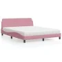 Cama con colchón terciopelo rosa 160x200 cm de vidaXL, Camas y somieres - Ref: Foro24-3208436, Precio: 332,88 €, Descuento: %
