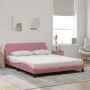 Cama con colchón terciopelo rosa 160x200 cm de vidaXL, Camas y somieres - Ref: Foro24-3208436, Precio: 332,88 €, Descuento: %