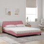 Cama con colchón terciopelo rosa 160x200 cm de vidaXL, Camas y somieres - Ref: Foro24-3208436, Precio: 349,00 €, Descuento: %