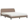 Bett mit Cappuccino-Kunstledermatratze 160x200 cm von vidaXL, Betten und Lattenroste - Ref: Foro24-3208441, Preis: 349,29 €, ...