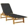 Sun loungers with table 2 units solid black acacia wood by vidaXL, Loungers - Ref: Foro24-3214216, Price: 264,02 €, Discount: %