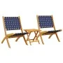 Klappbarer Gartenstuhl-Tisch, 2 Stück, Massivholz, dunkelblau von vidaXL, Gartenstühle - Ref: Foro24-3214221, Preis: 131,97 €...