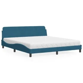 Bett mit blauer Samtmatratze 180x200 cm von vidaXL, Betten und Lattenroste - Ref: Foro24-3208455, Preis: 357,62 €, Rabatt: %