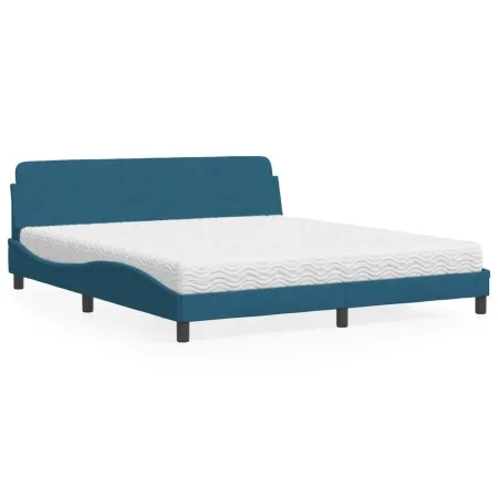 Bett mit blauer Samtmatratze 180x200 cm von vidaXL, Betten und Lattenroste - Ref: Foro24-3208455, Preis: 357,07 €, Rabatt: %