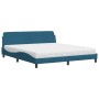 Cama con colchón terciopelo azul 180x200 cm de vidaXL, Camas y somieres - Ref: Foro24-3208455, Precio: 369,55 €, Descuento: %