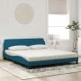 Bett mit blauer Samtmatratze 180x200 cm von vidaXL, Betten und Lattenroste - Ref: Foro24-3208455, Preis: 357,07 €, Rabatt: %