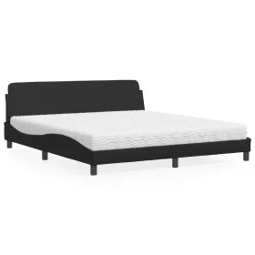 Bed with black synthetic leather mattress 180x200 cm by vidaXL, Beds and slatted bases - Ref: Foro24-3208457, Price: 392,75 €...