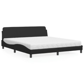 Cama con colchón cuero sintético negro 180x200 cm de vidaXL, Camas y somieres - Ref: Foro24-3208457, Precio: 397,97 €, Descue...