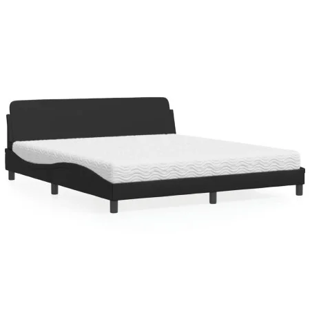 Cama con colchón cuero sintético negro 180x200 cm de vidaXL, Camas y somieres - Ref: Foro24-3208457, Precio: 389,75 €, Descue...