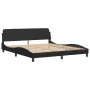 Bett mit schwarzer Kunstledermatratze 180x200 cm von vidaXL, Betten und Lattenroste - Ref: Foro24-3208457, Preis: 397,97 €, R...