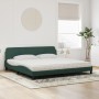 Cama con colchón terciopelo verde oscuro 200x200 cm