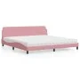 Cama con colchón terciopelo rosa 200x200 cm de vidaXL, Camas y somieres - Ref: Foro24-3208476, Precio: 414,52 €, Descuento: %