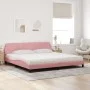 Cama con colchón terciopelo rosa 200x200 cm de vidaXL, Camas y somieres - Ref: Foro24-3208476, Precio: 414,52 €, Descuento: %