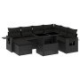 8-teiliges Gartensofa-Set und schwarze synthetische Rattankissen von vidaXL, Gartensets - Ref: Foro24-3268095, Preis: 593,41 ...